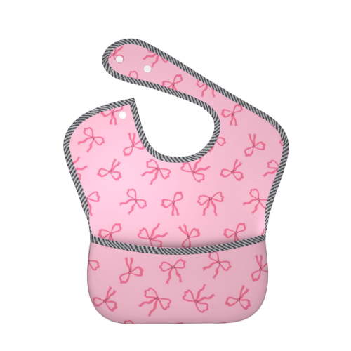 Kdxio Pink Bows Bibs For Babies, Baby Bibs for Eating, Toddler Bibs, Waterproof Bibs, Feeding Bibs, for Toddlers, Boys, Girls