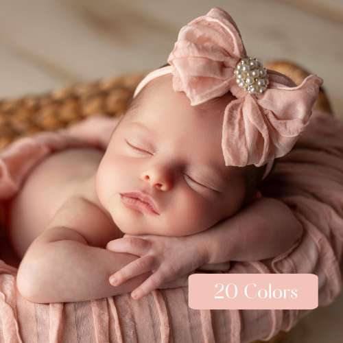 Baby Headbands, Newborn Bow Headband, Soft Nylon Baby Bows, Toddler Hair Bows, Baby Girl Hair Accessories, Pink Infant Bows, Baby Girl Gift.