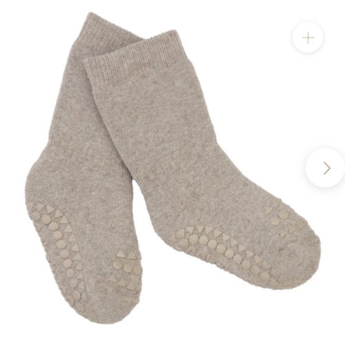 Non-slip Grip Socks Organic Terry Cotton - Sand