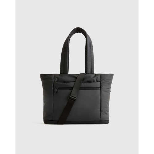 Water Repellent Puff Expandable Tote in Black