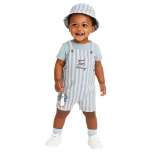 Baby Boys' Peter Rabbit Shortall, T-Shirt and Bucket Hat, 3-Piece Set