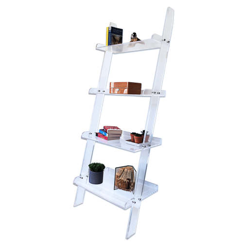 6' Clear Acrylic Leaning Ladder Bookshelf – Claimed Corner