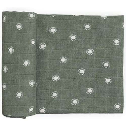 Little Unicorn Muslin Swaddle Blanket for Newborns & Infants | Soft & Breathable Fabric | Baby Blanket for Swaddling, Nursing, Shower Gifts (Sage Suns)