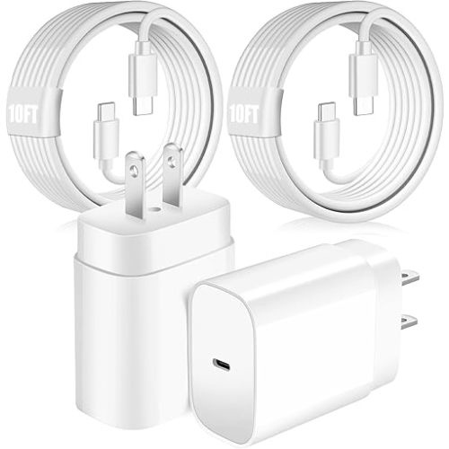 Samsung Fast Charger 2Pack 10FT Long USB C Samsung Charger Fast Charging Cord 25W USB C Chargers Fast Charging Block,Type C Wall Chargers for SamsungGalaxy S25 Ultra/S25+/S24+/S23/S22/S21/S20/A54/A16
