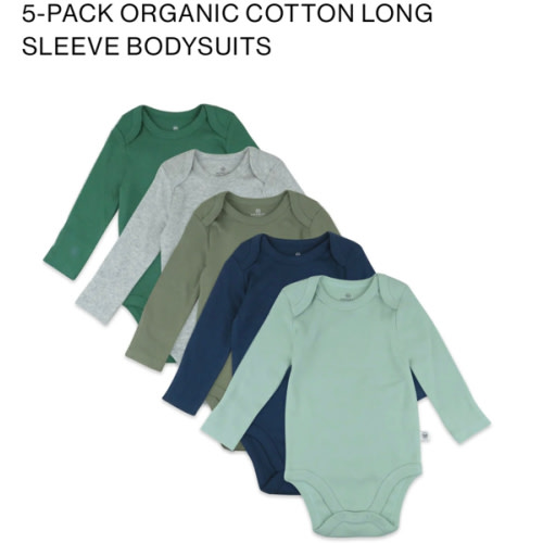 5-Pack Organic Cotton Long Sleeve Bodysuits | Honest Baby Clothing