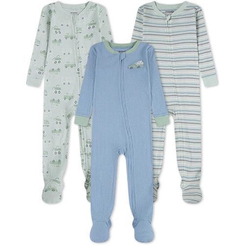 HUGGIES unisex-baby 3-pack Footed Coverall Pajamas
