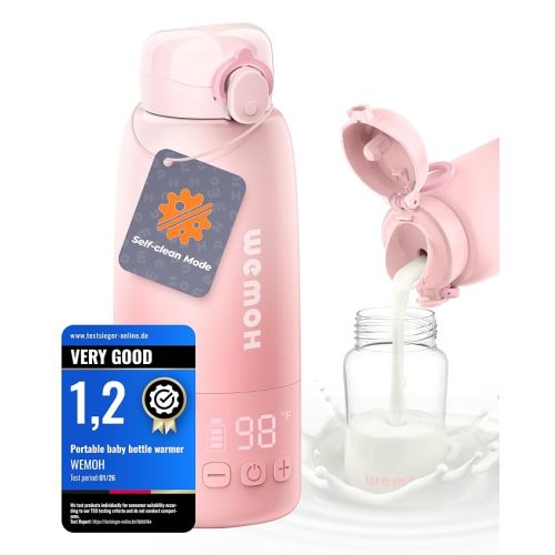 Portable Bottle Warmer with Self-Clean Mode, Baby Travel Essentials