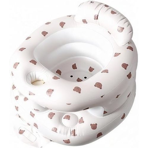 TDTOK Inflatable Baby Seat, Sit Me Floor Seat for Babies 3 Months Up, Inflatable Baby Chair with Fence & Built-in Air Pump for Home, Travel