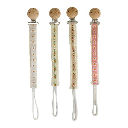 XIRQI 4Pcs Pacifier Clip,Easy to Clean and Durable Pacifier Holder,Exquisite Embroidery Ins Style Design Binky Clips