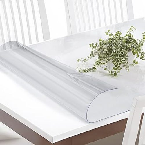 Vicwe 30 x 60 Inch Clear Table Cover Protector,1.5mm Thick Clear Table Protector, Rectangle Waterproof Plastic Table Cover, Scratch Proof and Easy Cleaning for Dining Room Table