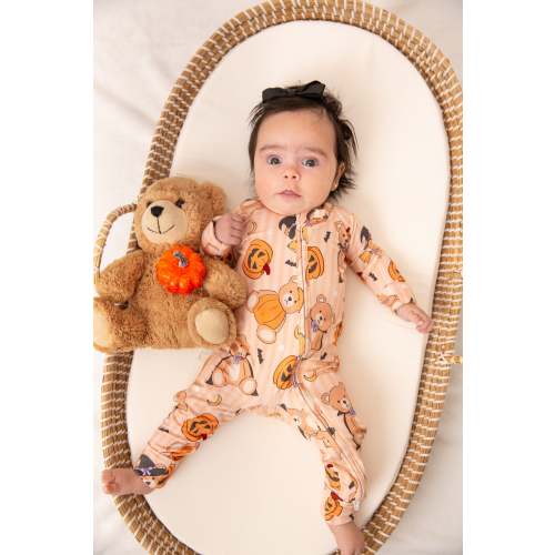 Halloween Teddy Baby Bamboo Zipper Romper – Witching Hour Baby