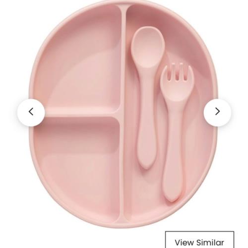 Silicone Feeding Set in Light Pink