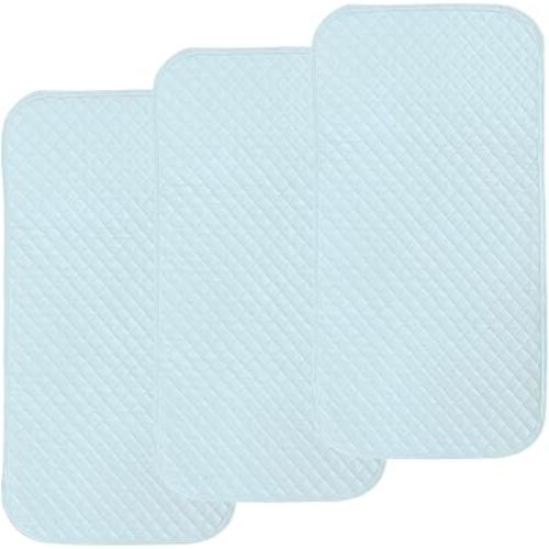 Pleasant Boulevard | Portable Waterproof Baby Changing Pad Liner, Washable Reusable Changing Table Cover Made with Breathable TPU, 27x13in (Blue, 3 Count)