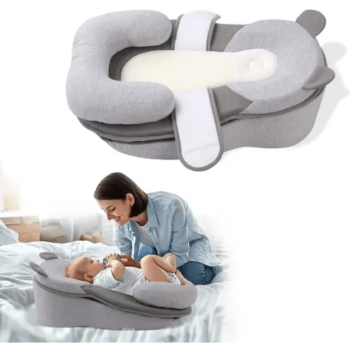 Baby Feeding Pillow, Anti Overflow Feeding Pillow for Reducing Spit-Up, Safety Nursing Pillow, Baby Lounger Reflux Wedge Breastfeeding, Removable top and Bottom