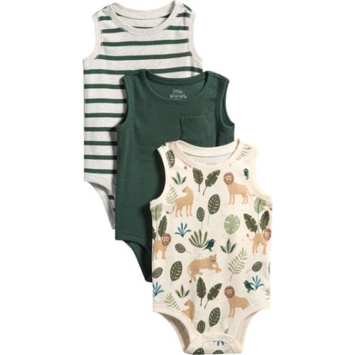 3-Pack Assorted Bodysuits, 12M