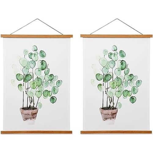 Magnetic Poster Frame Hanger, Natural Teak, 11x14 11x17 Poster Hanger for Photos, Pictures, Prints, Maps, Scrolls and Canvas Artwork