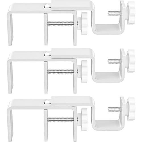 Outside Mounted Blinds Curtain Rod Bracket 1.3-2" Adjustable, Easy Install Tool-Free Anti-Slip, Over The Blinds Curtain Rod Holder for Curtains & Drapes, No Drill Curtain Rod Brackets, 3Pcs White
