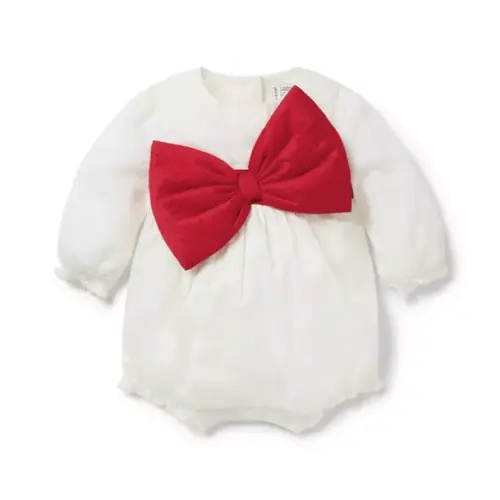 Baby Cream And Sugar The Bow-Ment Baby Romper by Janie and Jack