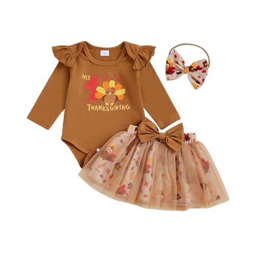 Baby Girl Christmas Outfit Newborn Infant First Christmas Dress Tutu Skirt | My First Christmas Baby Girl Outfit,Christmas Baby Dress Tree Romper Tulle Skirt with Headband Set