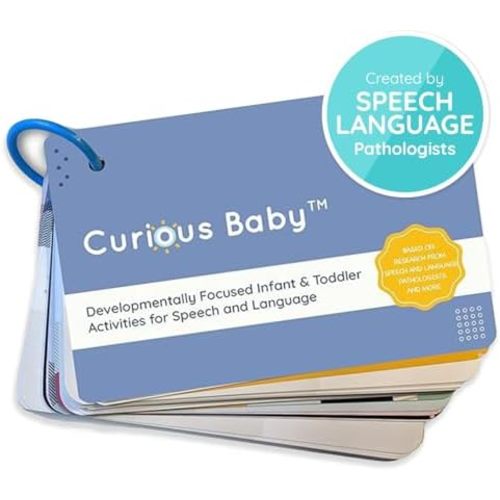 Curious Baby™ Speech & Language Development Cards (0–36 Months) | 26+ Research-Based Activities for Babies, & Toddlers, Educational Activity Milestone Flash Card Baby