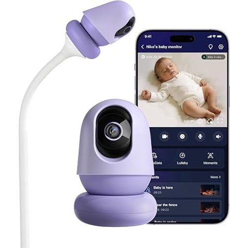 Monai 3K Smart Baby Camera with 8H Portable Battery, Eye-Safe 950nm Night Vision, Secure WiFi Baby Camera Monitor with App, 24/7 Monitoring, 7 Safety Features & AI Assistant, Cry & Covered Face Alert