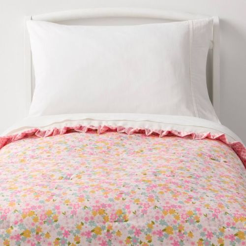 Toddler Crinkle Bow Gingham Floral Kids' Comforter - Pillowfort™
