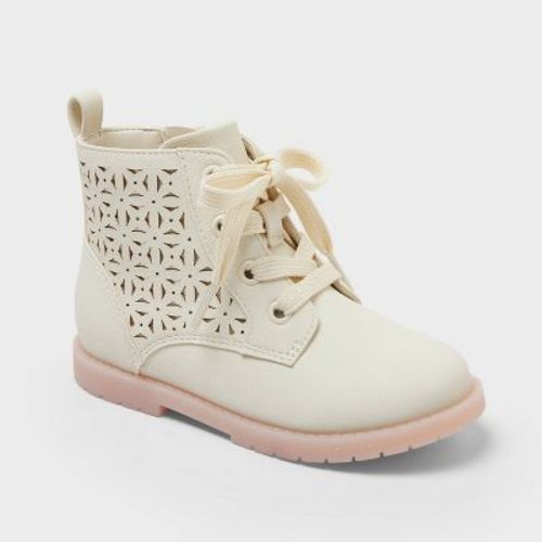 Toddler Girls' Kimmie Lug Sole Boots - Cat & Jack™ Ivory 5T