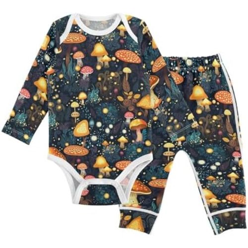 vvfelixl Baby Bodysuits Pants Sets Guitar Headphones Long Sleeve Baby Clothes For Boys Girls 0-24M Black
