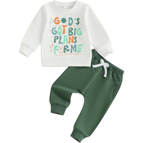 Murnouche Toddler Baby Boy Clothes Fall Winter Outfits Long Sleeve Sweatshirt Casual Pants Set
