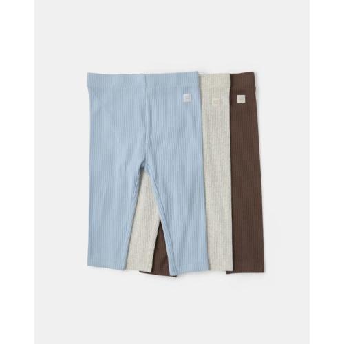 3 Pack Ribbed Leggings - Brw Multi - 12-18M