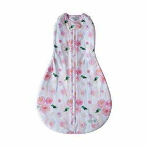Woombie Grow with Me Baby Swaddle, Convertible Swaddle Fits 0-9 Months, Expands to Wearable Blanket for up to 18 Months, Watercolor Roses