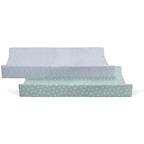 Bubba Blue Nordic Waterproof Change Mat Cover, 48 x 82 cm Size, Sky/Mint (Pack of 2)