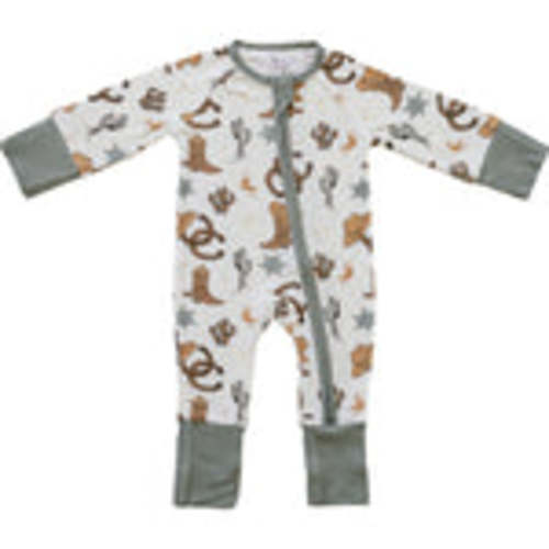 Mebie Baby Dark Green Daisy Bamboo Zipper