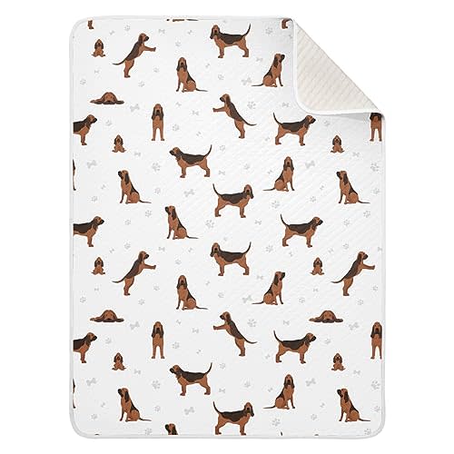 Swaddle Blanket for Dogs Bloodhound Baby Receiving Blanket Muslin Baby Swaddles Soft Cotton Breathable Nursery Blankets for Unisex Boys and Girls 30x40 Inch