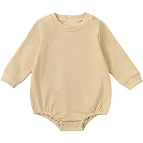 OPAWO Baby Sweatshirt Romper Onesie Newborn Girl Boy Bubble Romper Infant Crewneck Oversized Sweater Bodysuit Clothes Outfits