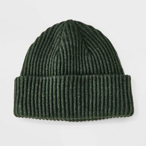 Kids' Rib-knit Cuffed Beanie Hat - Art Class™ Green