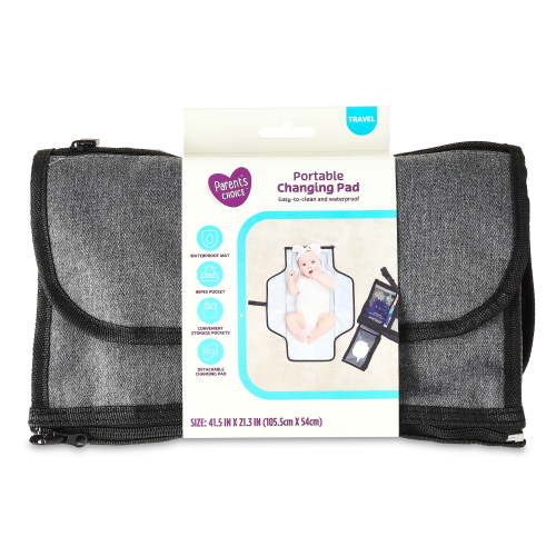 Parent's Choice Portable Changing Pad, Gray, 41.5" x 21.3"