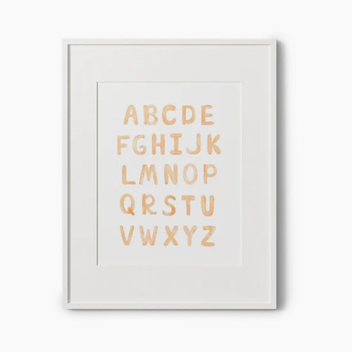 Play & Oak Neutral Alphabet - White Frame, 11x14