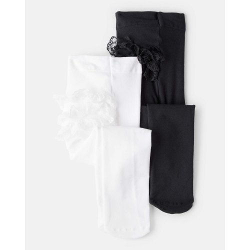 Baby Girl 2-Pack Tights - Black/White | Carter's