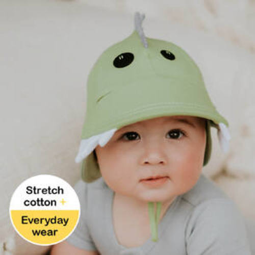 Legionnaire Flap Sun Hat - Dinosaur - Khaki - 37cm / 0-3 months / XXS