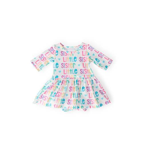 Little Sister 3/4 Sleeve Twirl Bodysuit | Mila & Rose