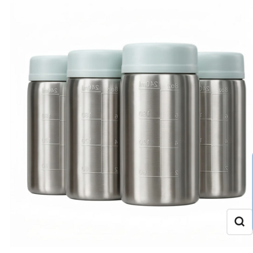 Papablic Stainless Steel Breast Milk Storage Bottles (4-Pack)