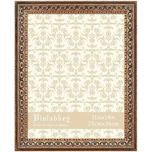 VIOLABBEY 11x14 Picture Frame Antique Black and Gold, Vintage Photo Frame