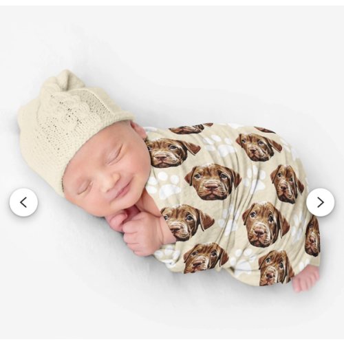 Personalized Baby Swaddle Blanket, Custom Dog Cat Lover Gift for New Baby, Newborn Baby Swaddle Blanket, Custom Pet Portrait From Photo - Etsy