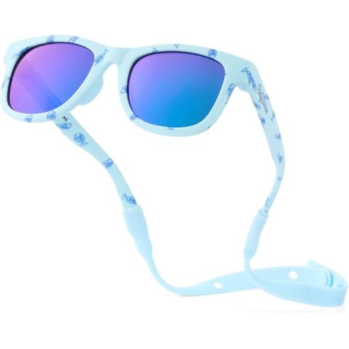 Polarized Baby Sunglasses With Strap - Unbreakable Flexible Infant Sunglasses For Toddlers Newborns 0-24 Months