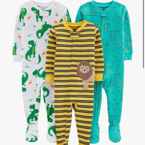 Simple Joys by Carter's Baby Boys 3 pack Snug Fit Footed Cotton Pajamas