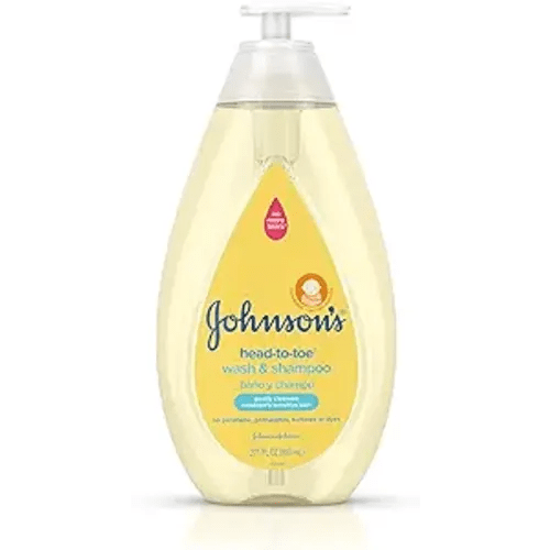 Johnson's Head-to-Toe Gentle Tear-Free Baby & Newborn Wash & Shampoo, Sulfate-, Paraben- Phthalate- & Dye-Free, Hypoallergenic Wash for Sensitive Skin & Hair, 27.1 fl. Oz