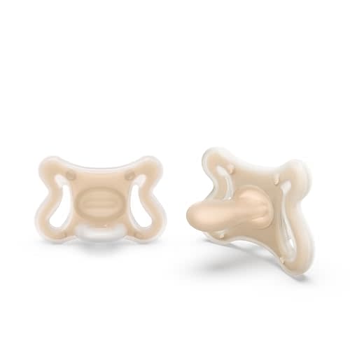 Suavinex Zero Zero Silicone Baby Pacifier w/SX Pro Physiological Pacifier Nipple (0-6M), 2Pk, Light