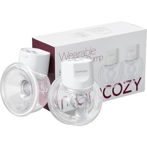 Momcozy Hands-Free Breast Pump S12 Pro, Wearable & Portable Pump with Soft DoubleFit Flange, 3 Modes | 9 Levels Double Electric Pump, Smart Display, 24mm, 2 Pack, Cozy White
