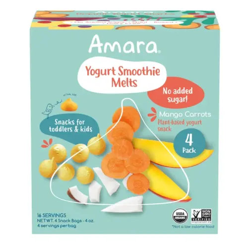 Amara Organic Yogurt Smoothie Melts 4 (1 oz.) Bags Per Box | Costco
